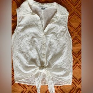 Express white cotton gauze top